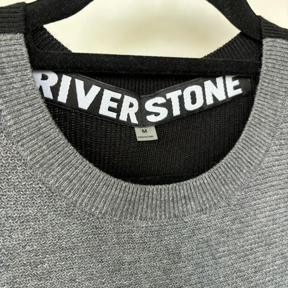 River Stone Gray‎ & Black Sweater Size M - Picture 2 of 5